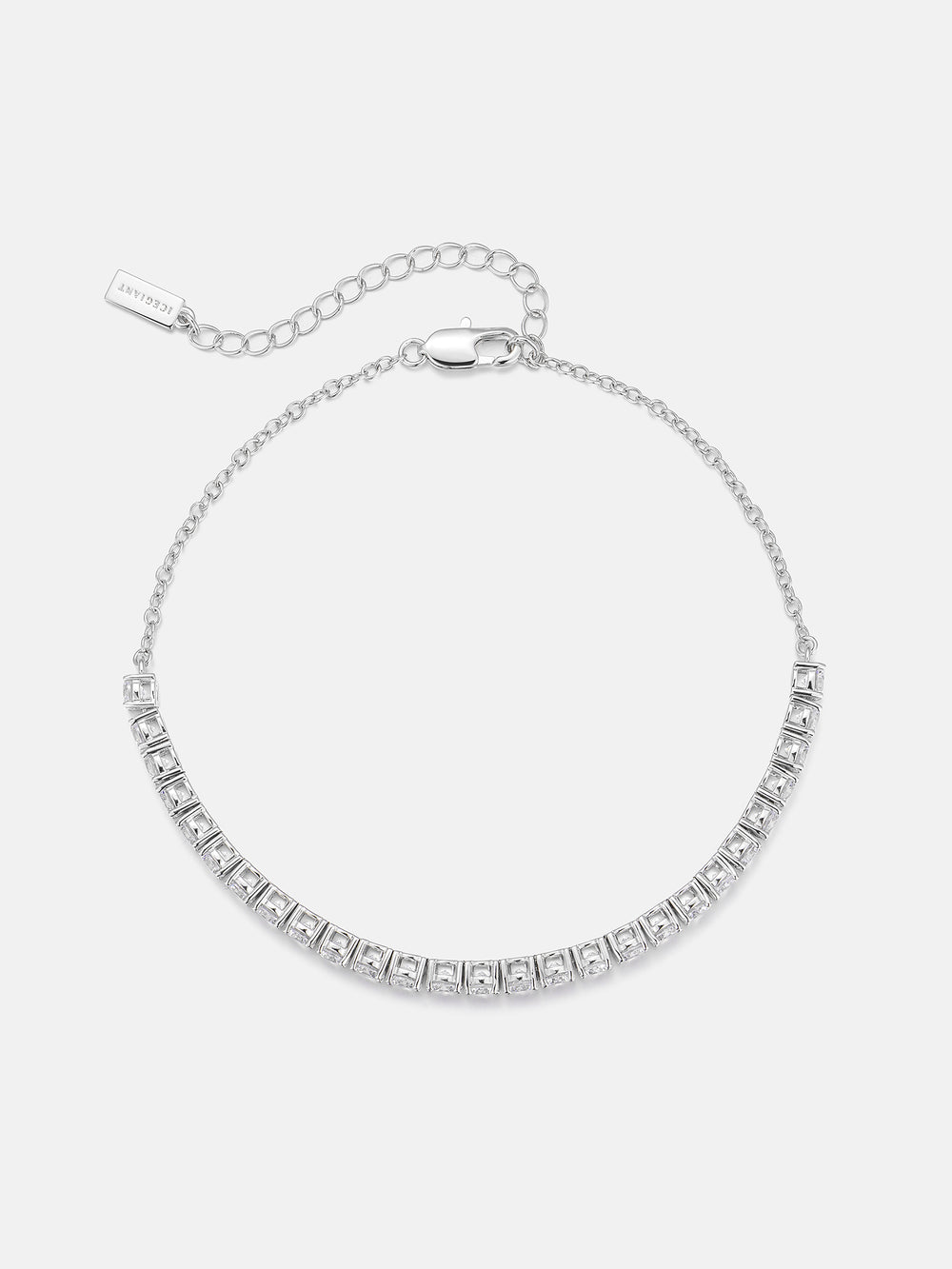 Adjustable 4mm Round Cut Moissanite Tennis Anklet