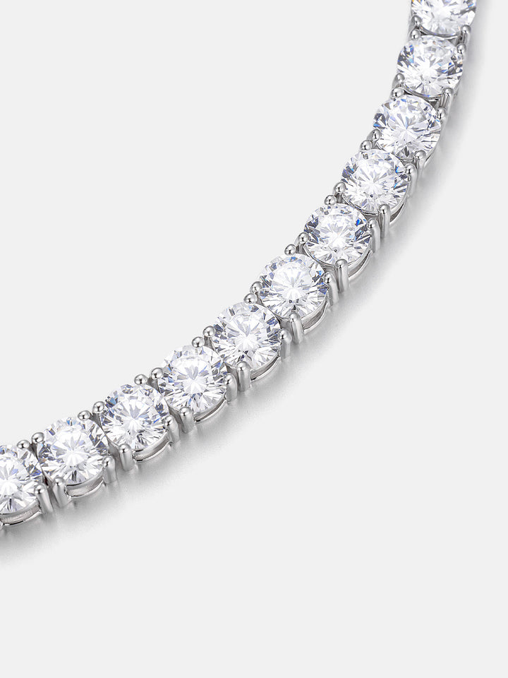 Adjustable 4mm Round Cut Moissanite Tennis Anklet