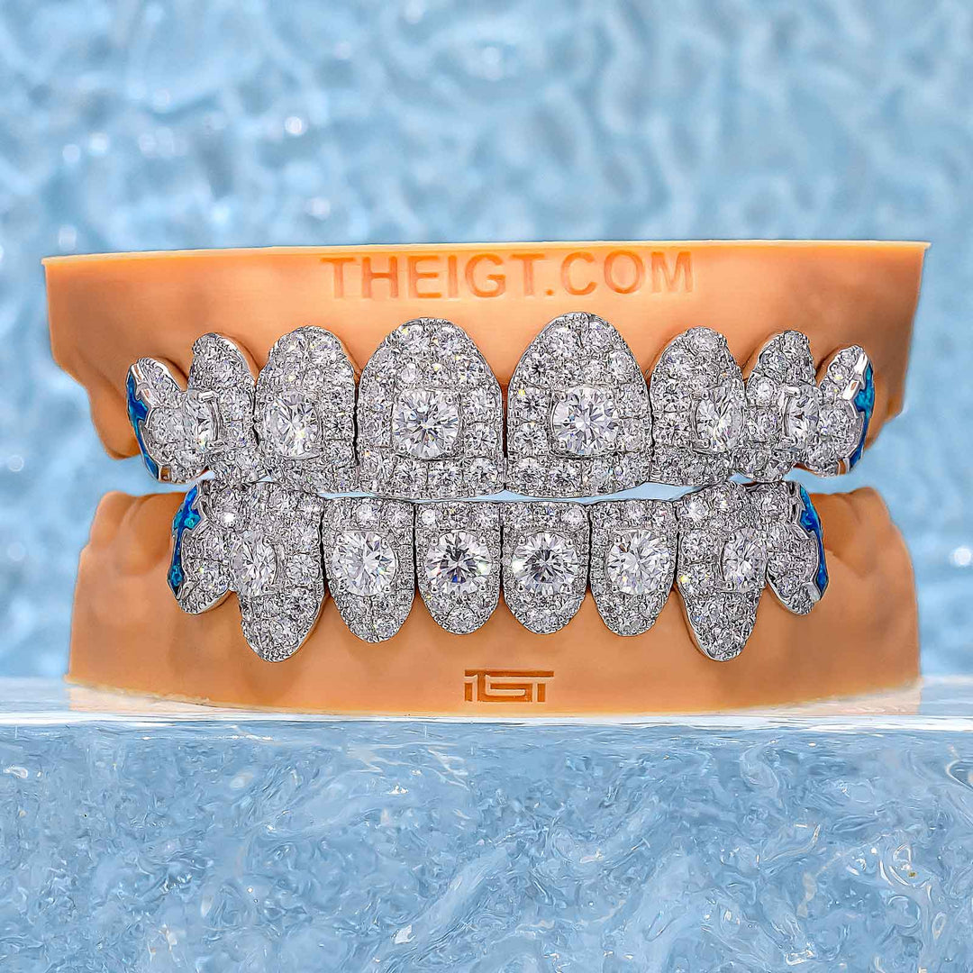 50 Pointer Stone On Center W Opal Cross Grillz