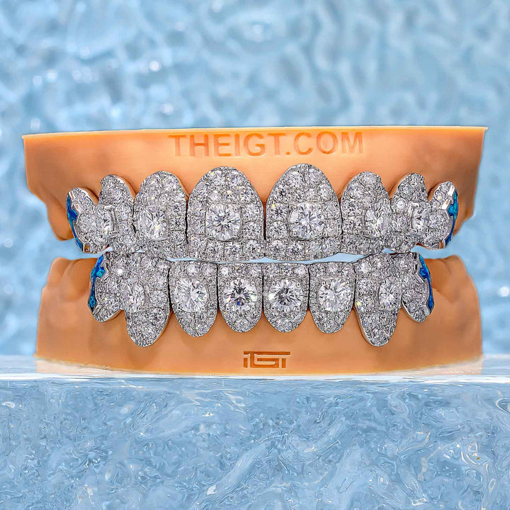 50 Pointer Stone On Center W Opal Cross Grillz