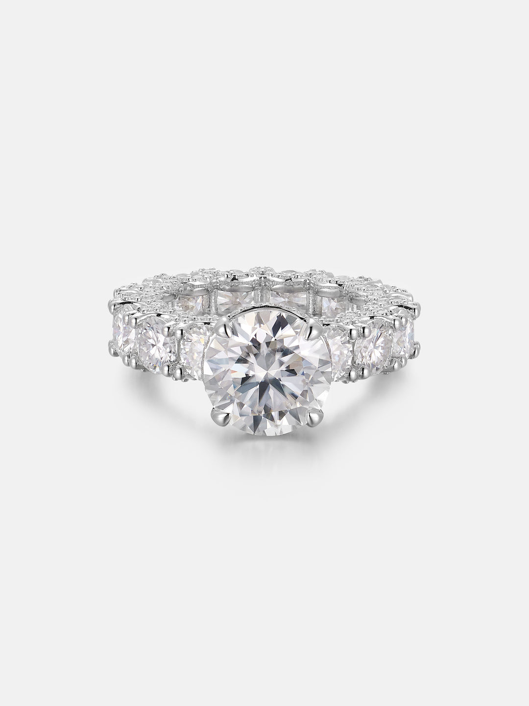 5CT Solitaire 5mm Round-Cut Moissanite Eternity Ring