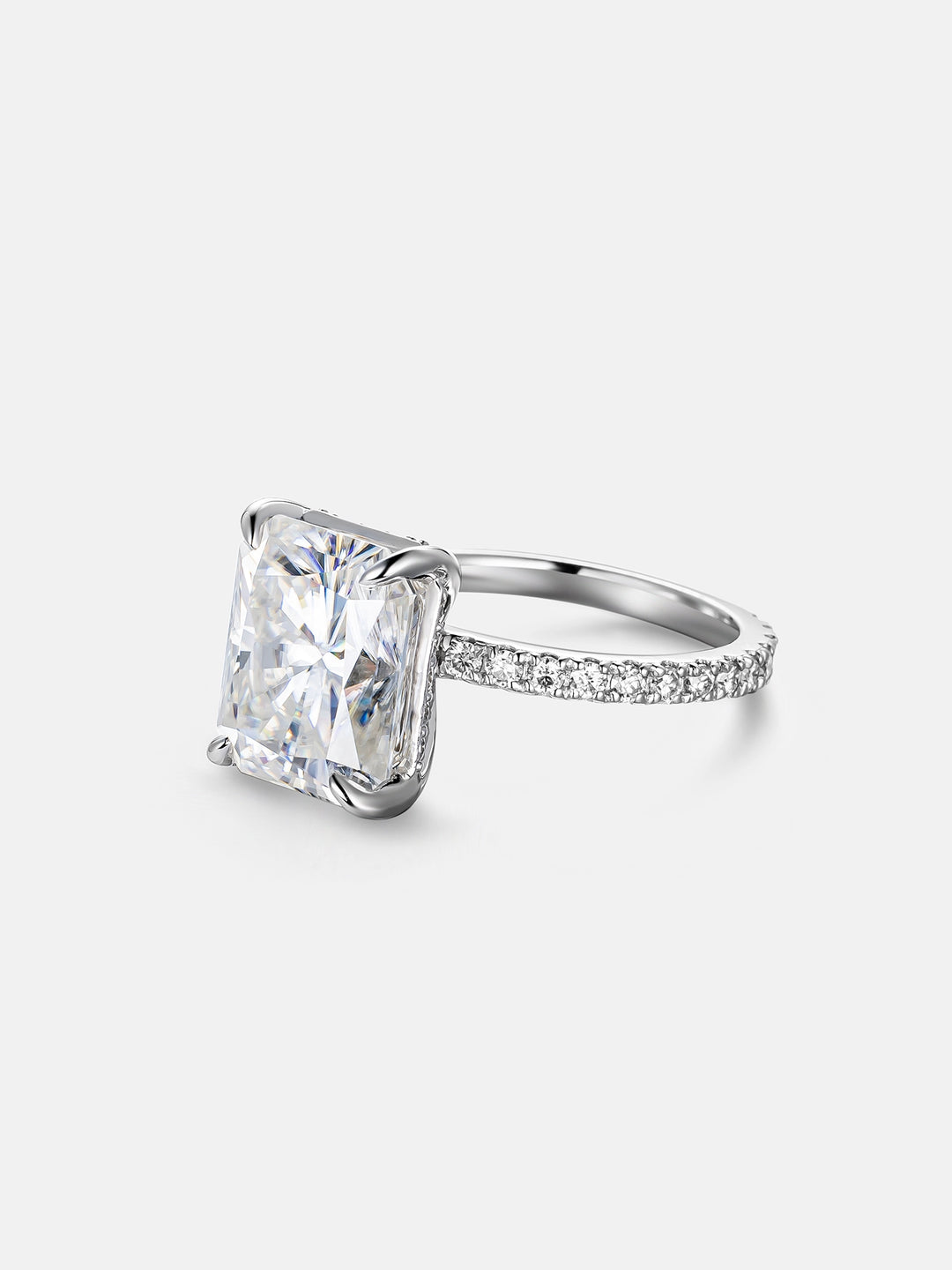 5CT Solitaire Radiant Cut Moissanite Engagement Ring