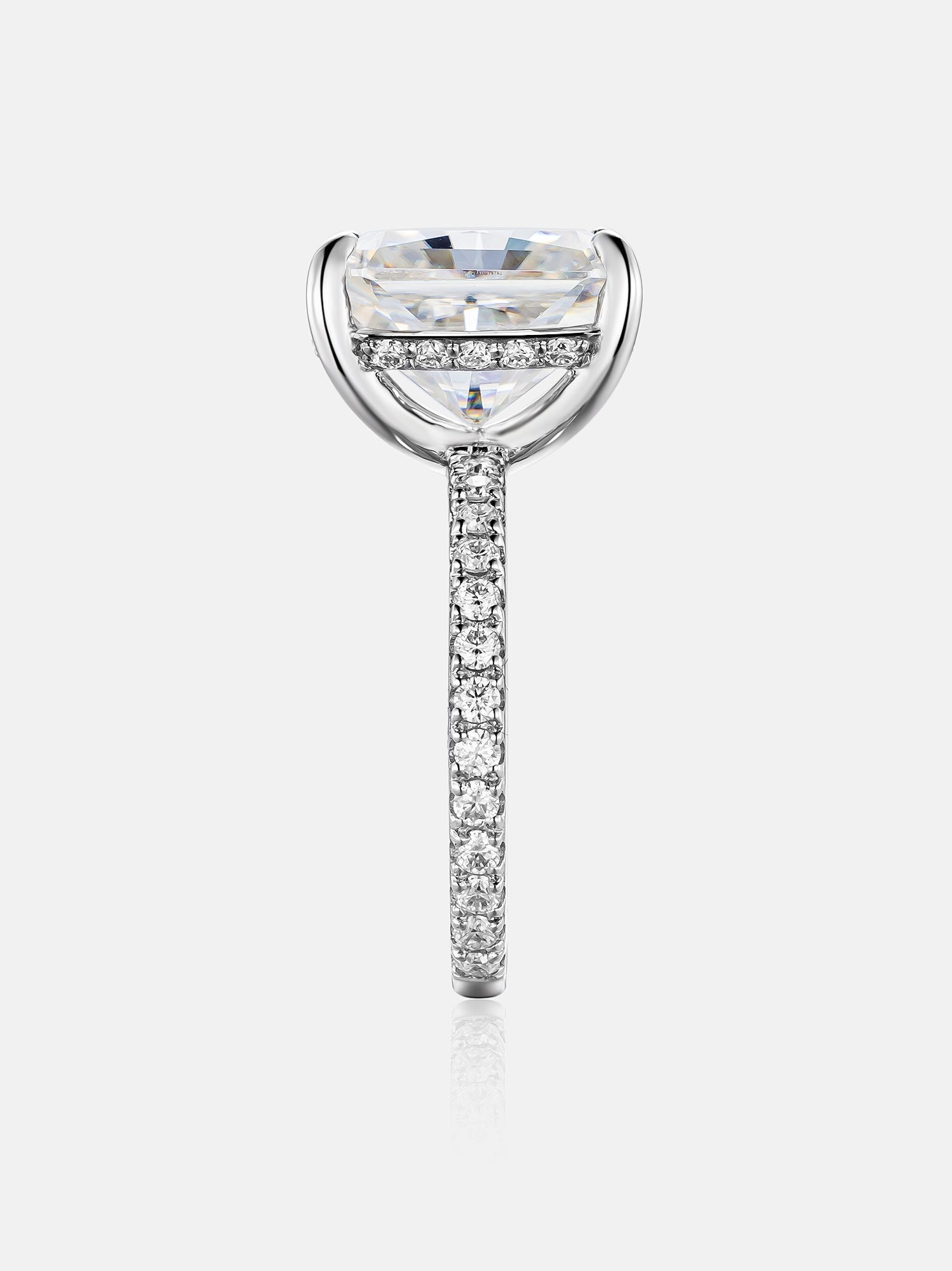 5CT Solitaire Radiant Cut Moissanite Engagement Ring