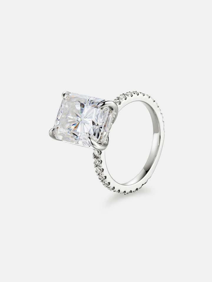5CT Solitaire Radiant Cut Moissanite Engagement Ring