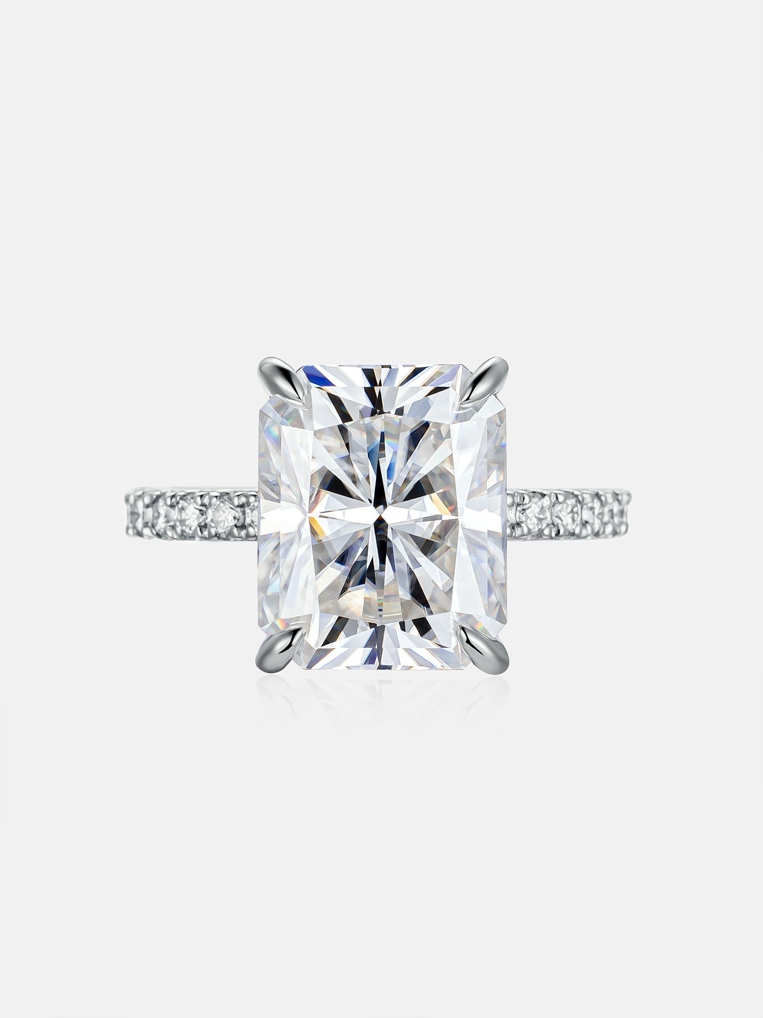 5CT Solitaire Radiant Cut Moissanite Engagement Ring