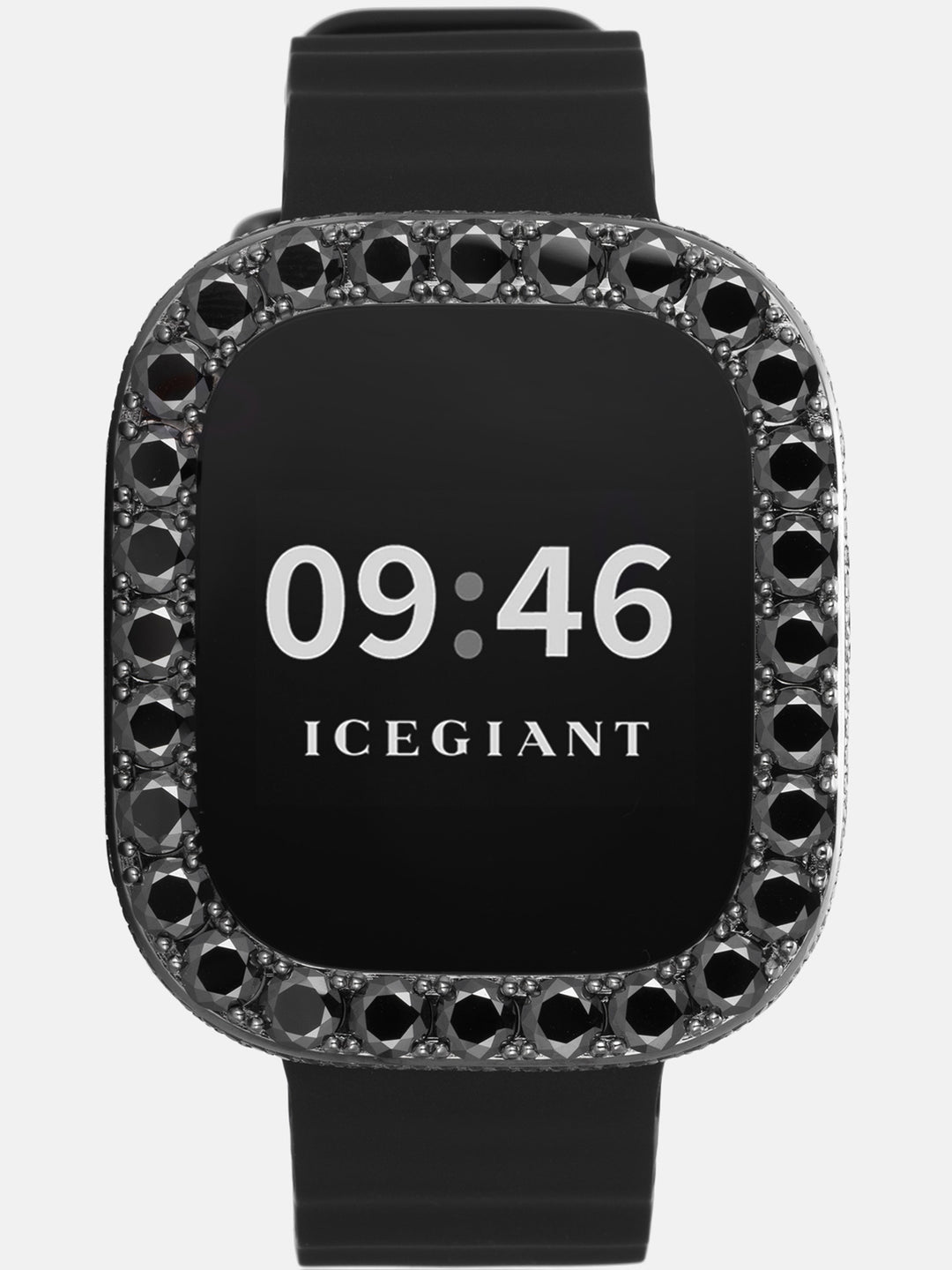 5MM Black Moissanite Bezel Case With Side Stones For 49mm Apple Watch Ultra 1/2/3