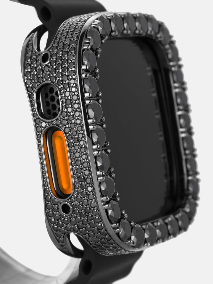 5MM Black Moissanite Bezel Case With Side Stones For 49mm Apple Watch Ultra 1/2/3