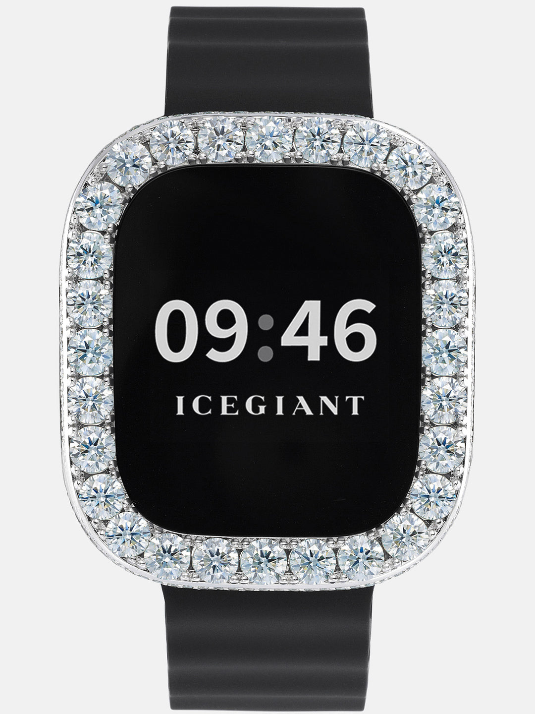 5MM Blue Moissanite Bezel Case With Side Stones For 49mm Apple Watch Ultra 1/2/3