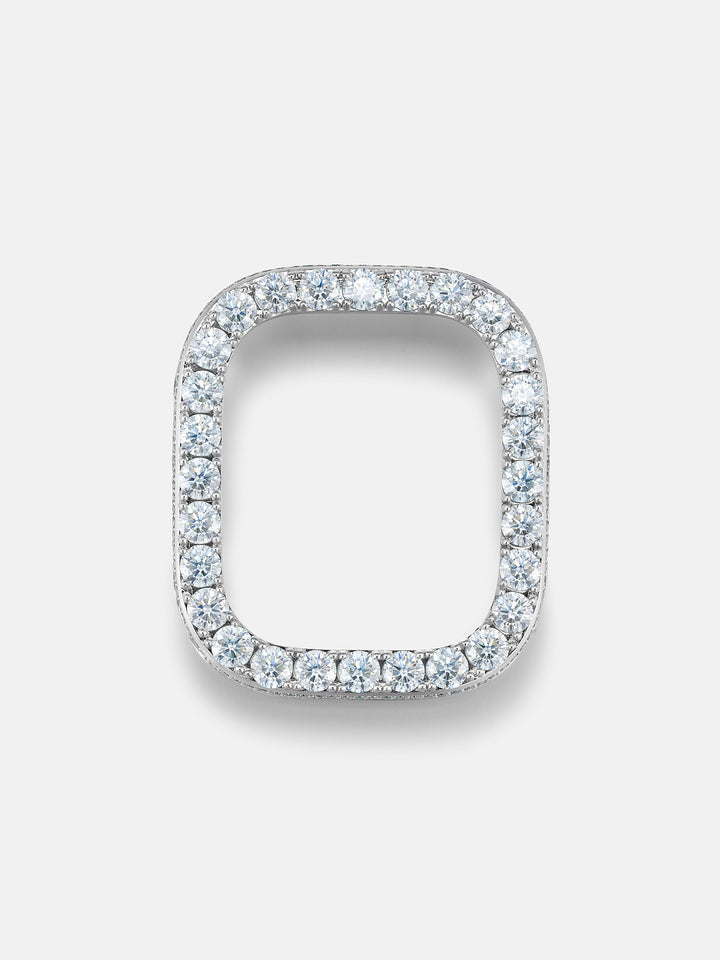 5MM Blue Moissanite Bezel Case With Side Stones For 49mm Apple Watch Ultra 1/2/3