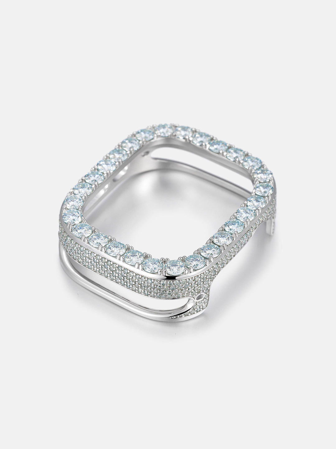 5MM Blue Moissanite Bezel Case With Side Stones For 49mm Apple Watch Ultra 1/2/3