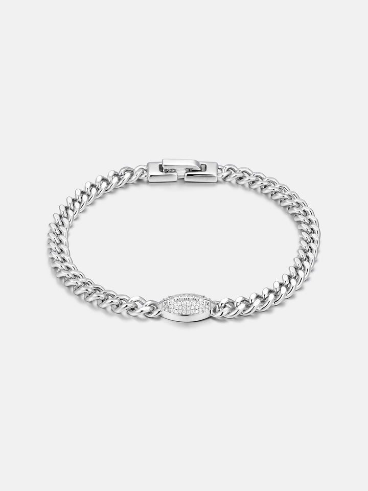 5MM Iced Football Cuban Link Bracelet