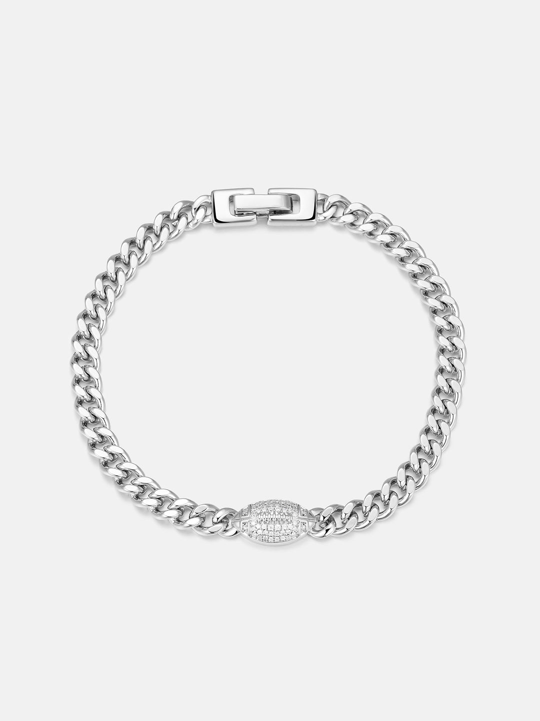 5MM Iced Football Cuban Link Bracelet