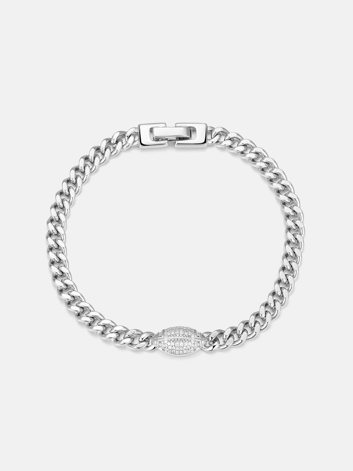 5MM Iced Football Cuban Link Bracelet
