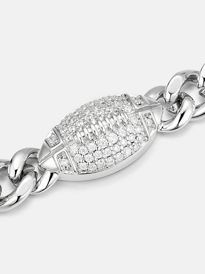 5MM Iced Football Cuban Link Bracelet