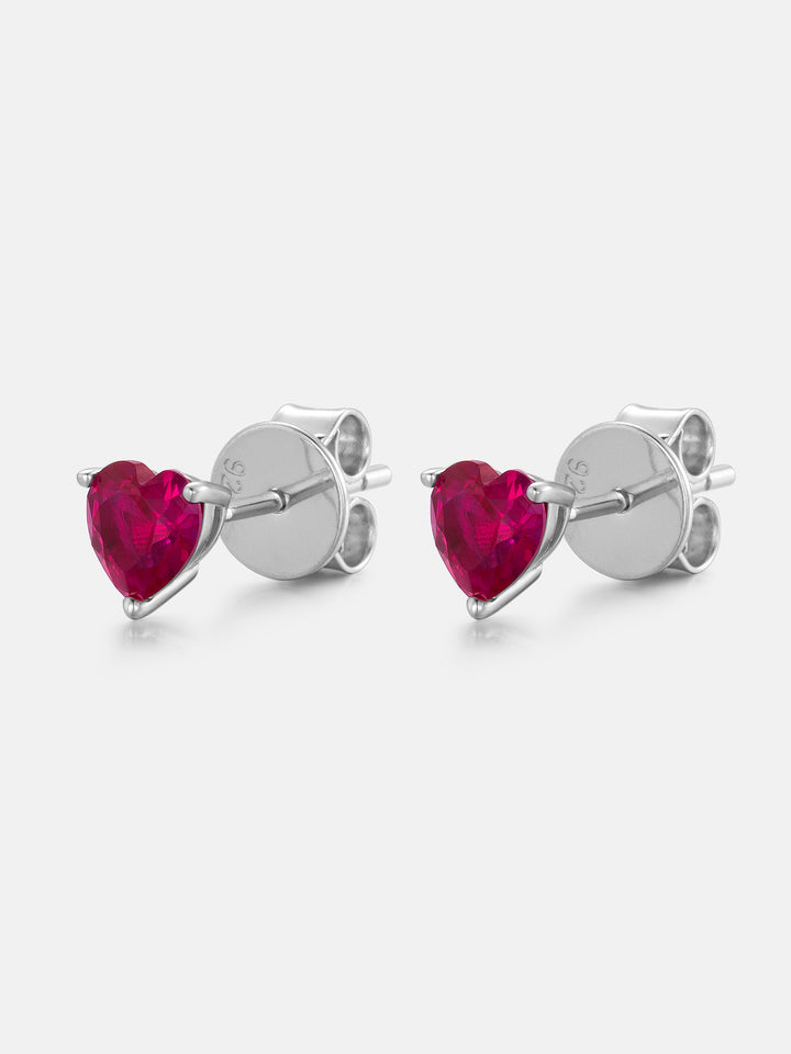 5MM Pink Heart Moissanite Stud Earrings