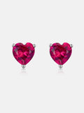 5MM Pink Heart Moissanite Stud Earrings