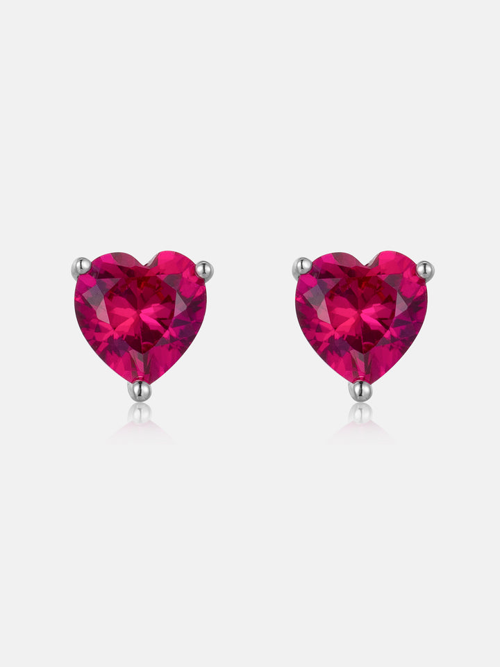 5MM Pink Heart Moissanite Stud Earrings