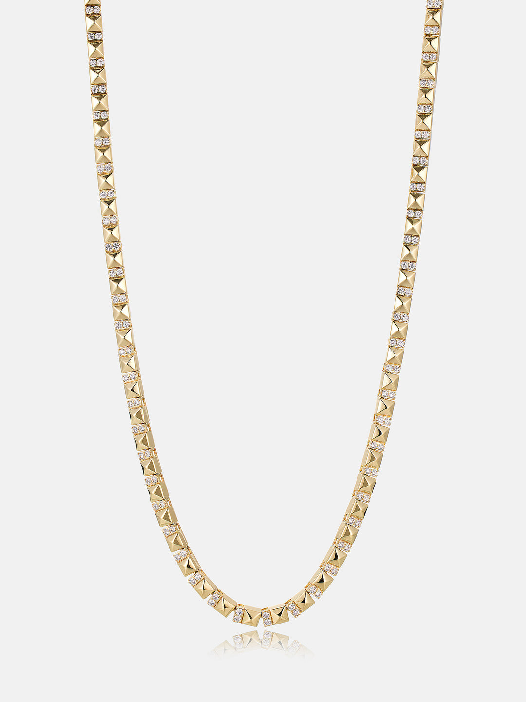 5MM Polished Pyramid Moissanite Tennis Chain