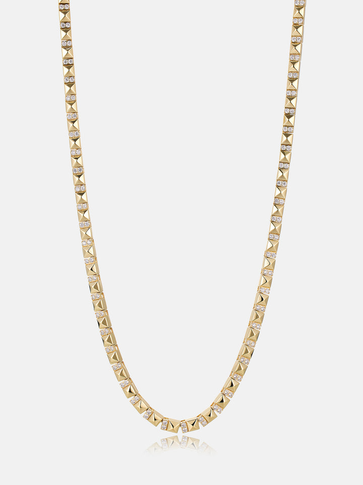5MM Polished Pyramid Moissanite Tennis Chain