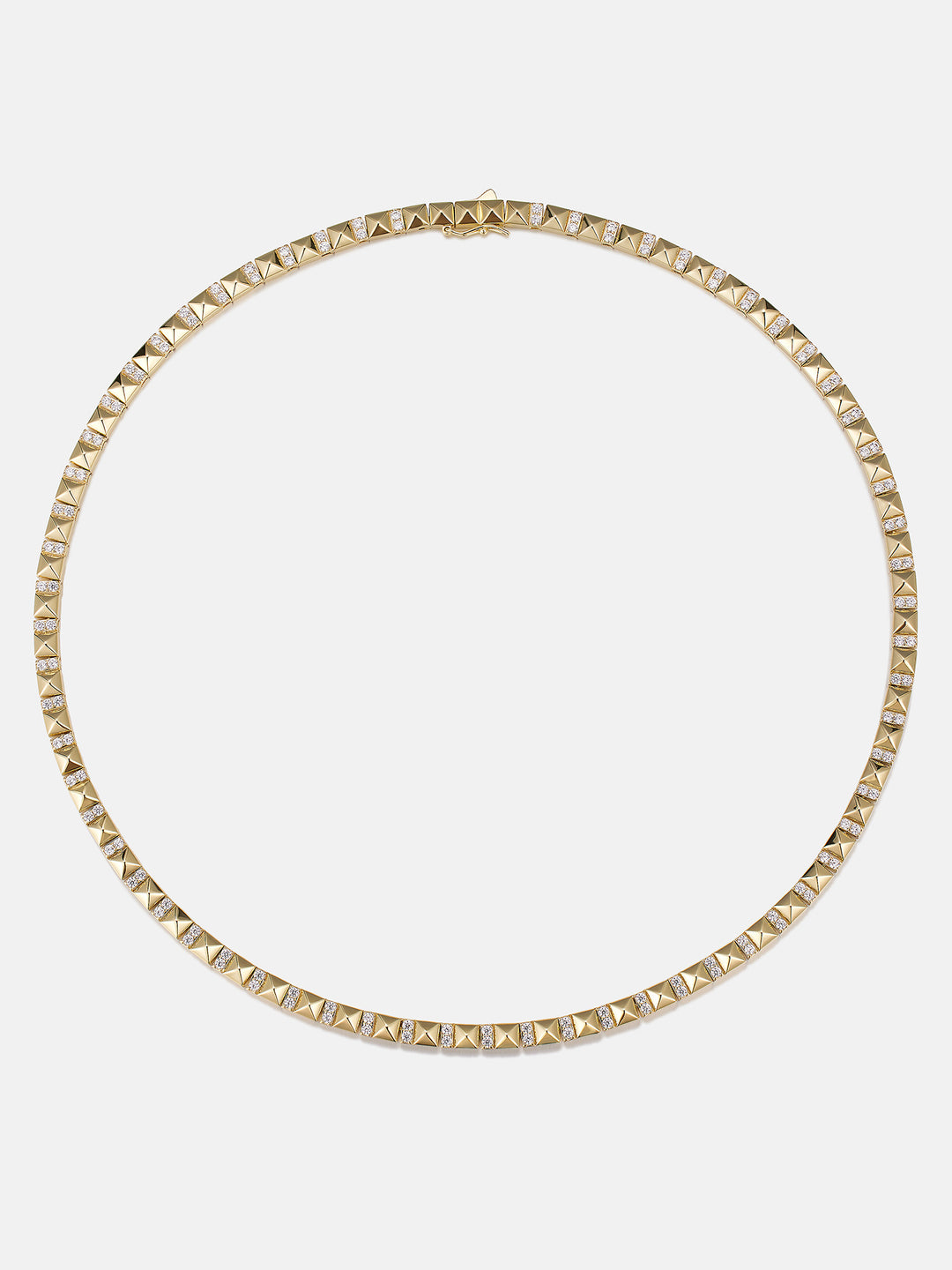 5MM Polished Pyramid Moissanite Tennis Chain