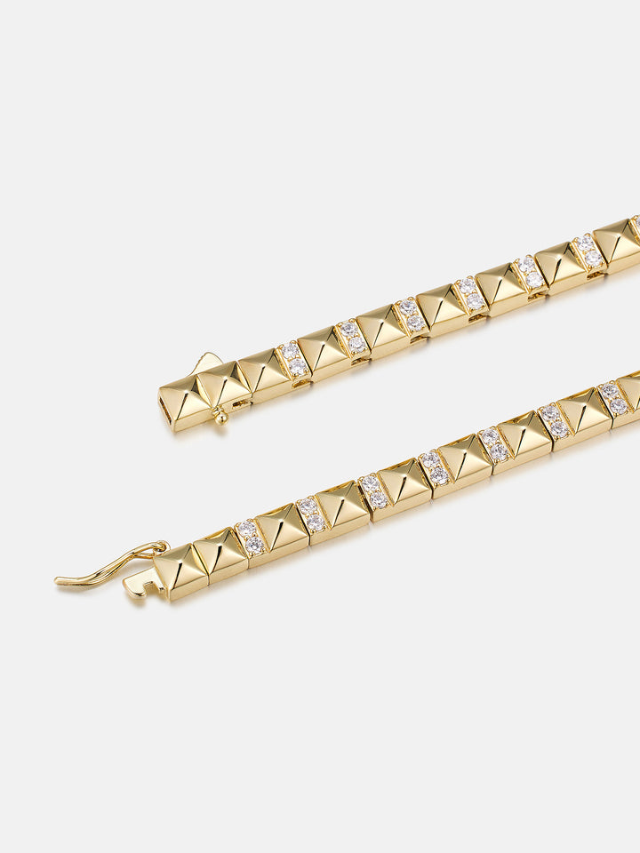 5MM Polished Pyramid Moissanite Tennis Chain