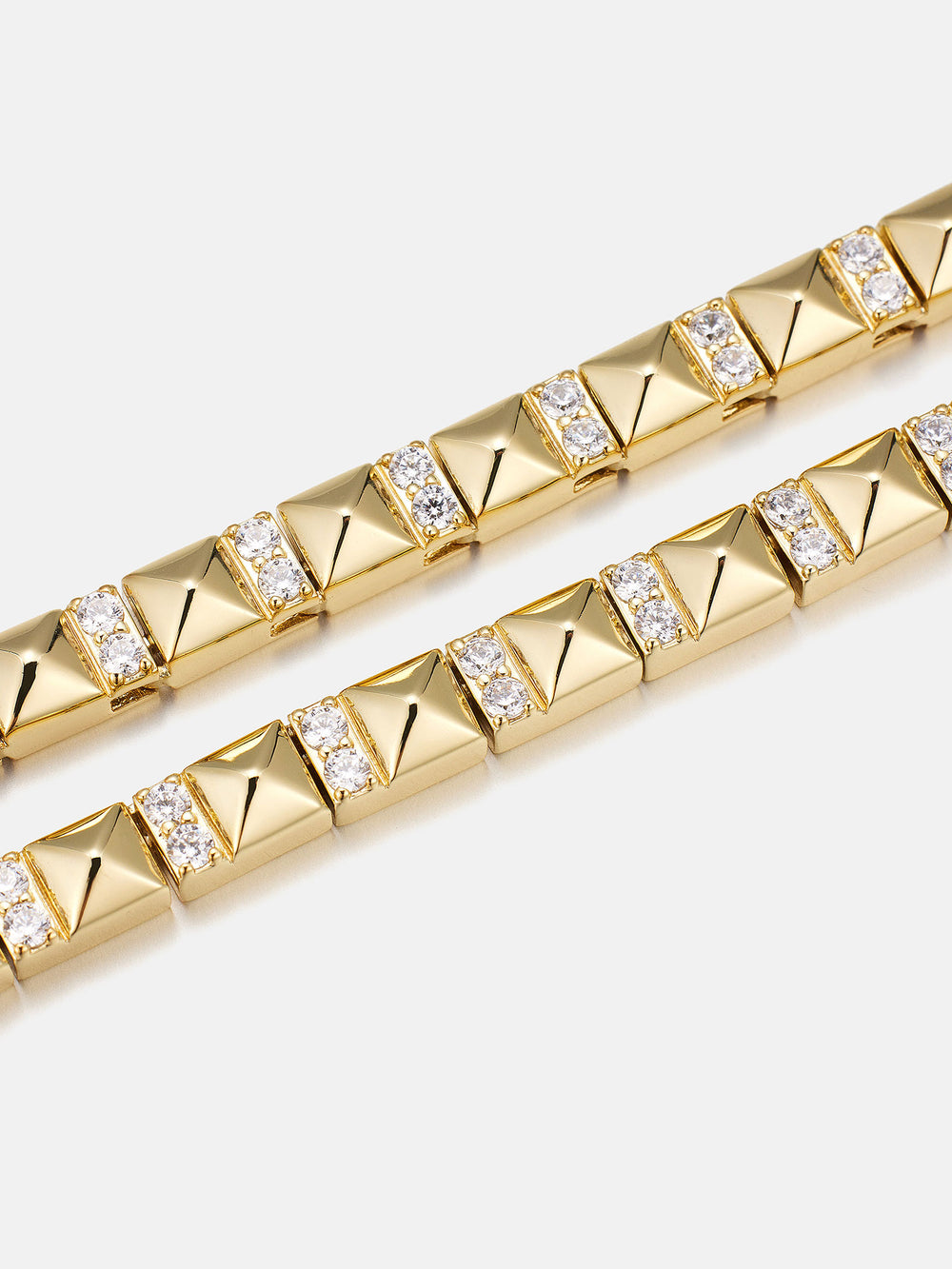 5MM Polished Pyramid Moissanite Tennis Chain