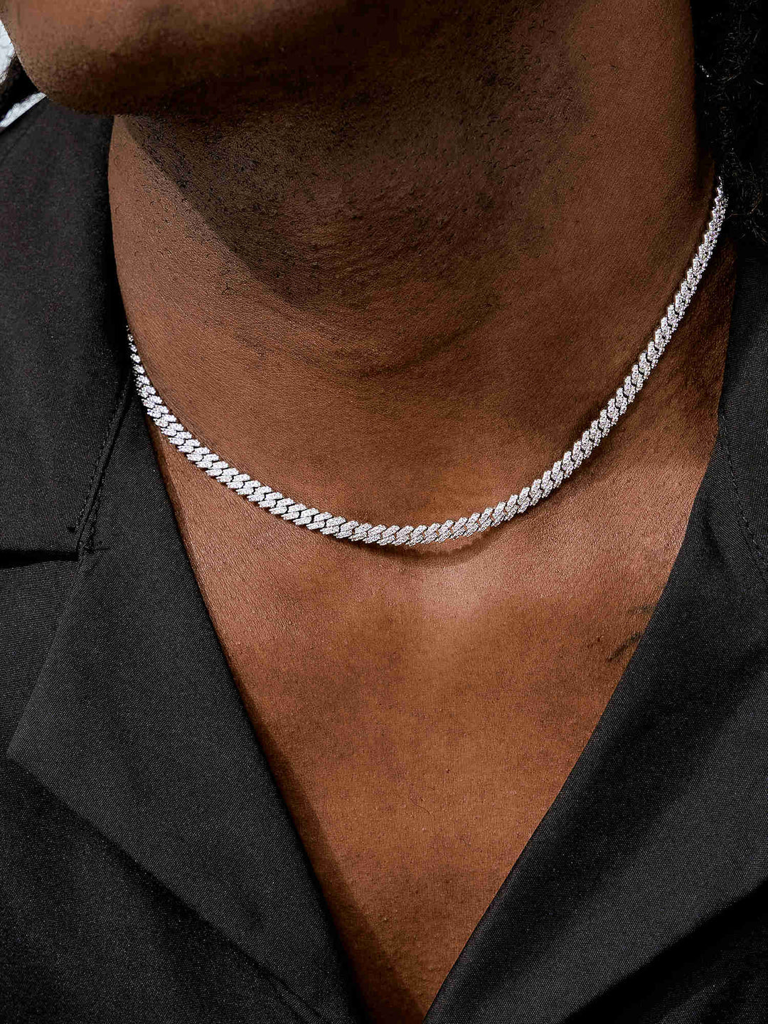 5MM S925 Moissanite Prong Cuban Bracelet Or Chain