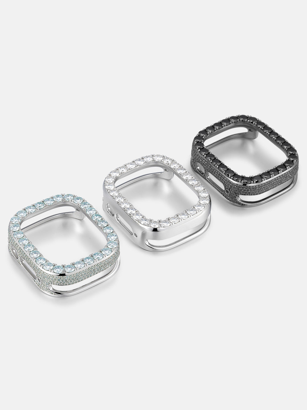 5MM Black Moissanite Bezel Case With Side Stones For 49mm Apple Watch Ultra 1/2/3
