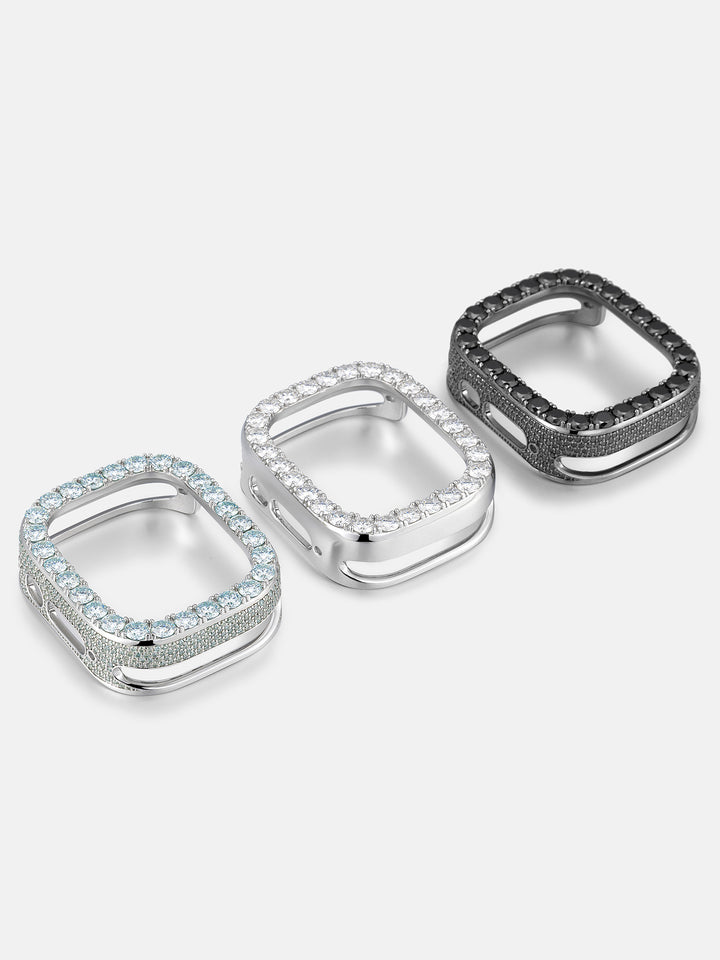 5MM Black Moissanite Bezel Case With Side Stones For 49mm Apple Watch Ultra 1/2/3