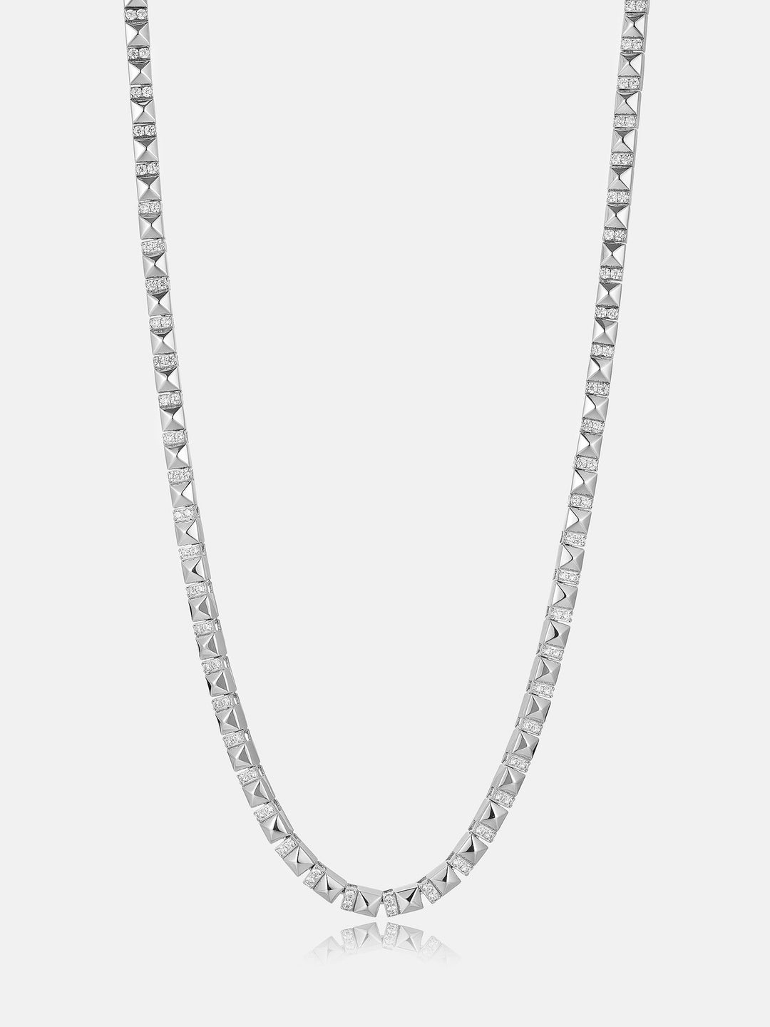 5MM Polished Pyramid Moissanite Tennis Chain