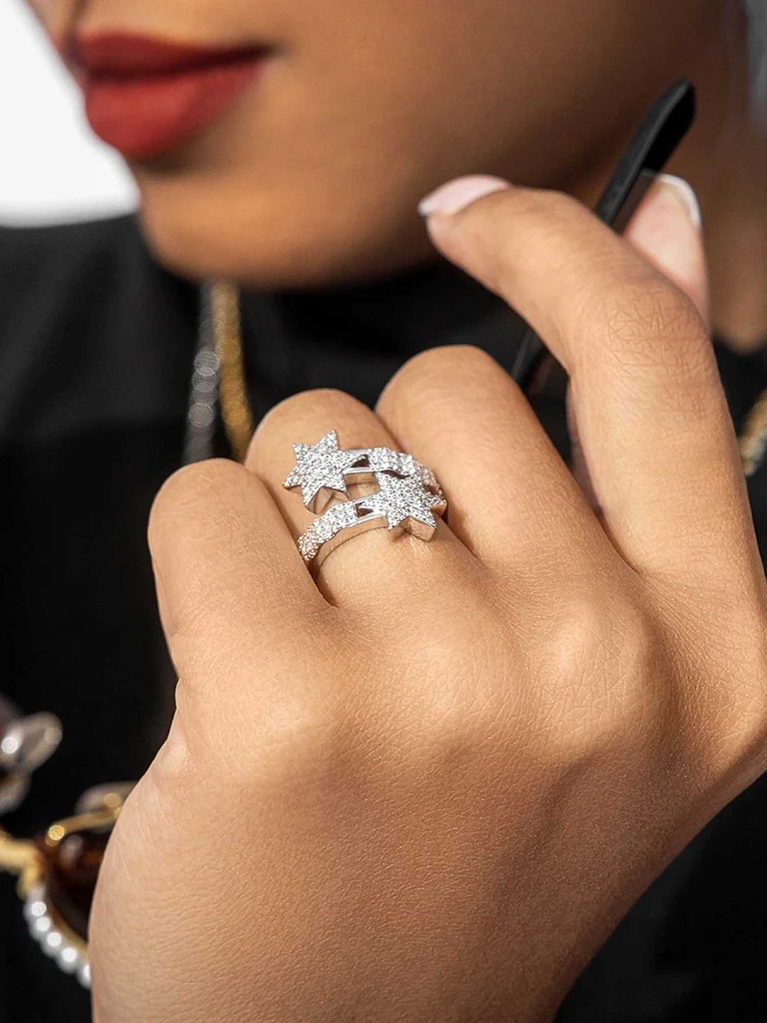 S925 Moissanite Pentagram Ring
