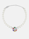 925 Sterling Silver Moissanite Sunflower Pearl Bracelet