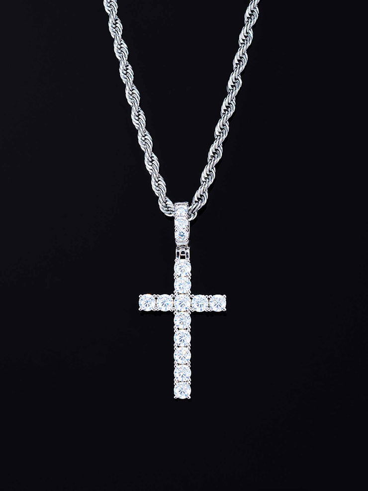 S925 Moissanite Cross Pendant 2.1ct
