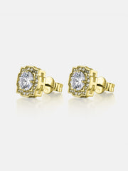 Round Cut Moissanite Polygon Earrings