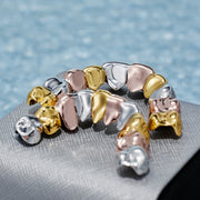 CUSTOM TRI-TONE DIAMOND DUST AND DIAMOND CUT GRILLZ