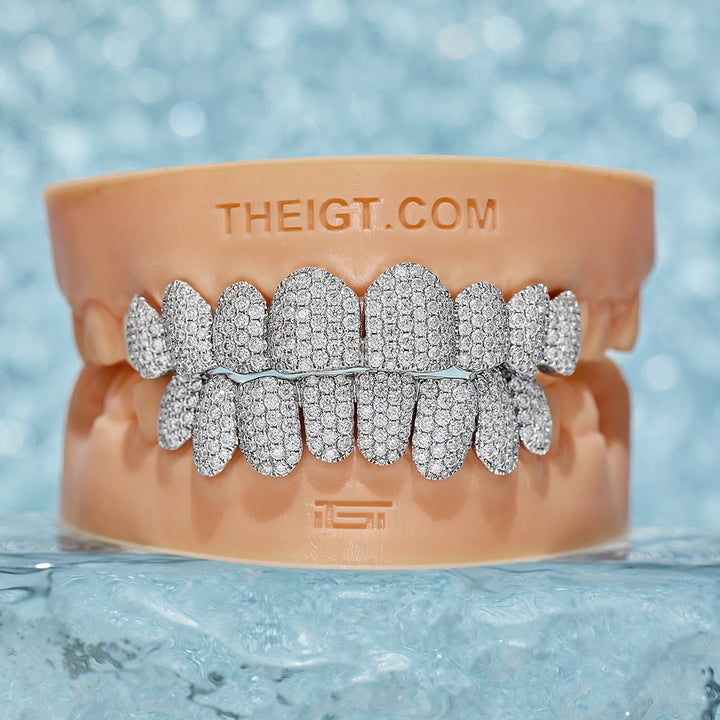 Pave/Honeycomb Moissanite Or Lab Hand-Setting Grillz
