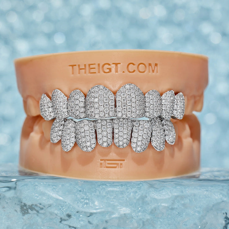 CUSTOM PAVE/HONEYCOMB MOISSANITE OR LAB HAND-SETTING GRILLZ