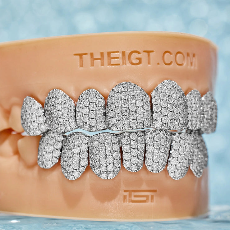 CUSTOM PAVE/HONEYCOMB MOISSANITE OR LAB HAND-SETTING GRILLZ