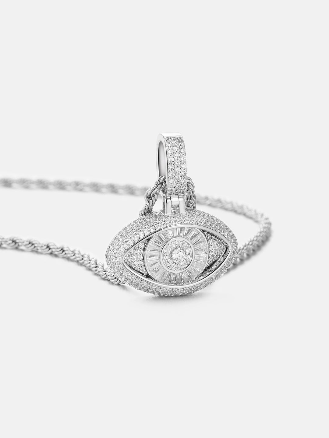 S925 Moissanite Evil Eye Rotatable Pendant