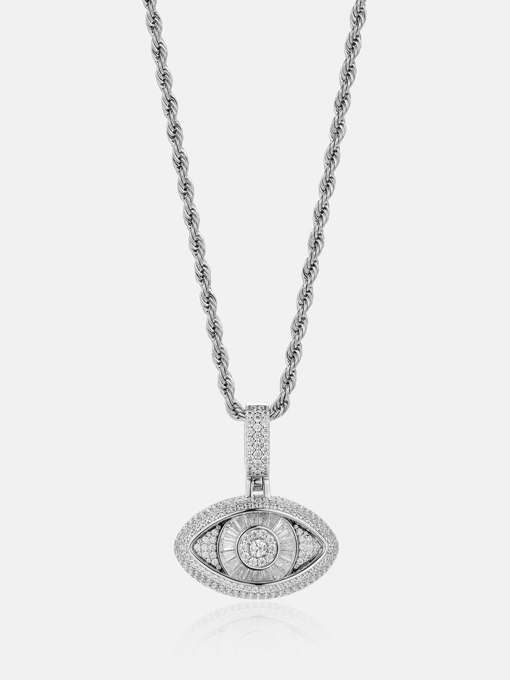 S925 Moissanite Evil Eye Rotatable Pendant