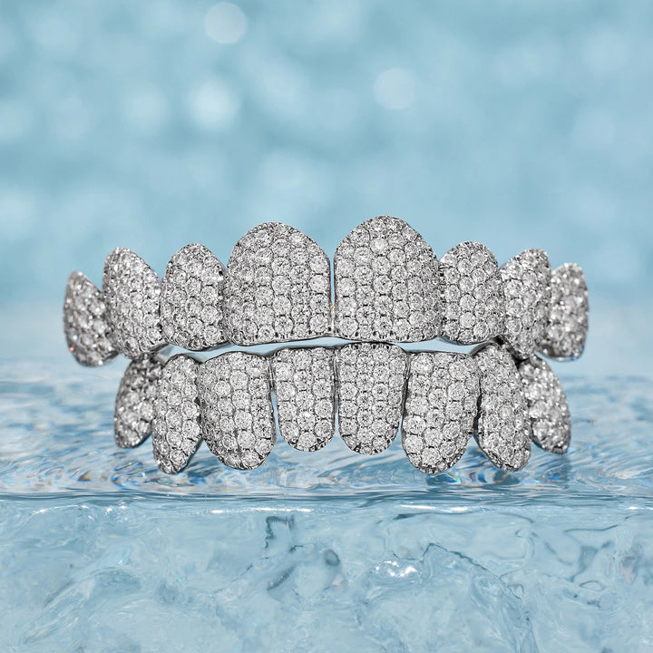 Pave/Honeycomb Moissanite Or Lab Hand-Setting Grillz