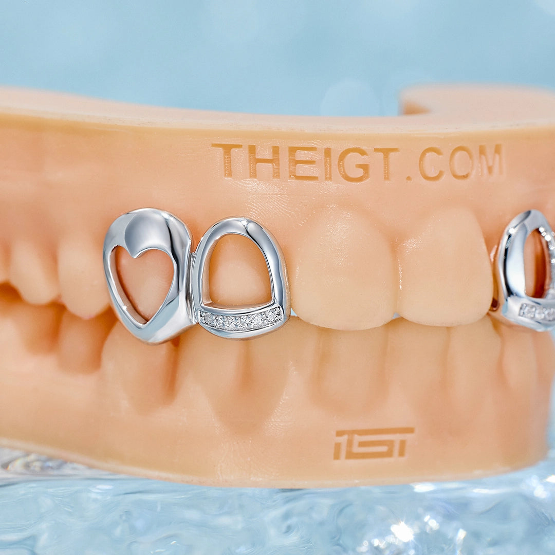 Open Face With Heart Style Grillz