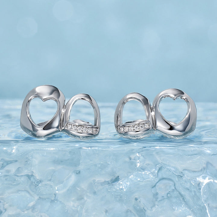 Open Face With Heart Style Grillz