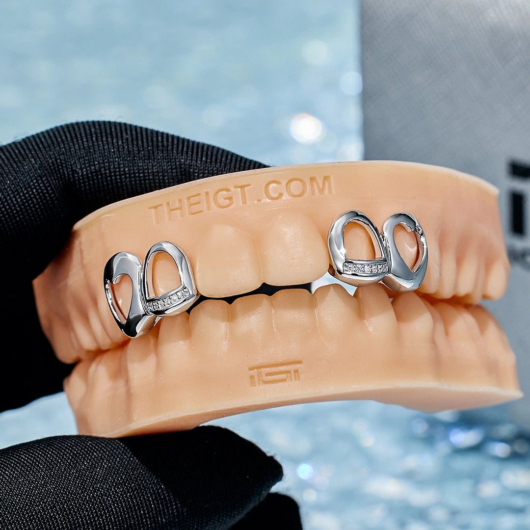 Open Face With Heart Style Grillz