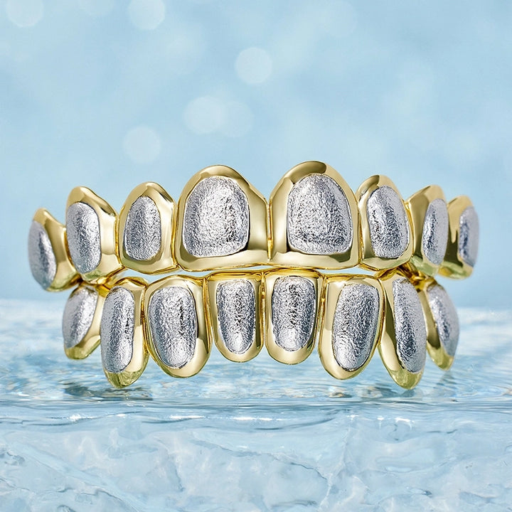 Solid Two Tones Diamond Dust Grillz