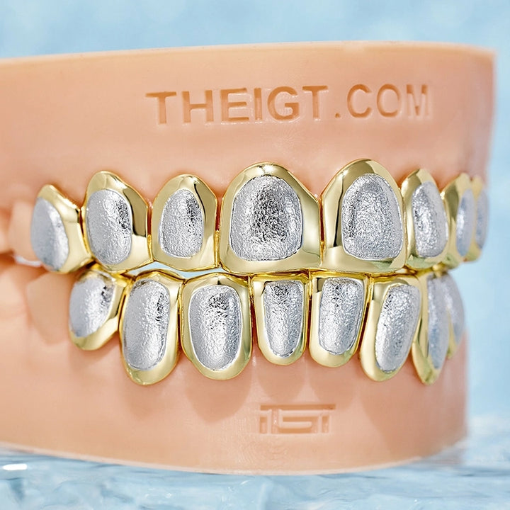 Solid Two Tones Diamond Dust Grillz