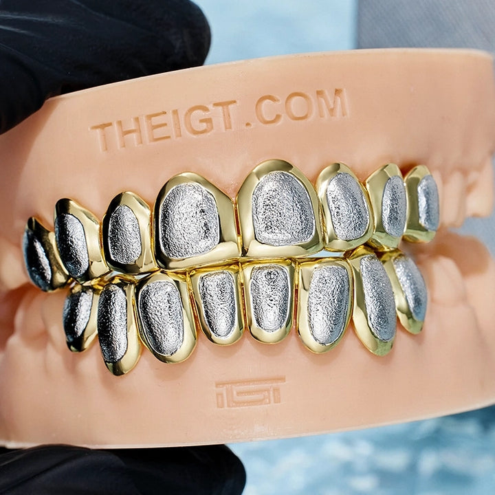 Solid Two Tones Diamond Dust Grillz