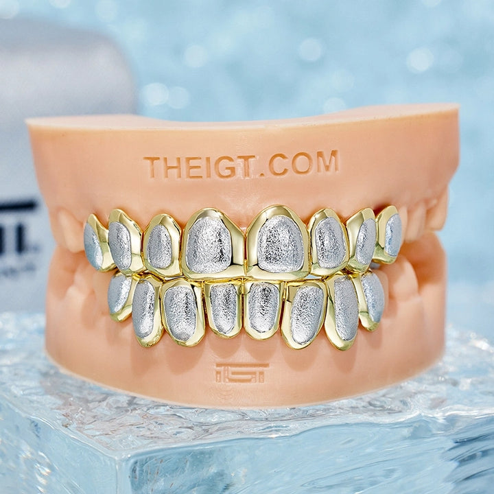 Solid Two Tones Diamond Dust Grillz