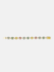 10MM S925 Moissanite Colored Gem G-Link Bracelet