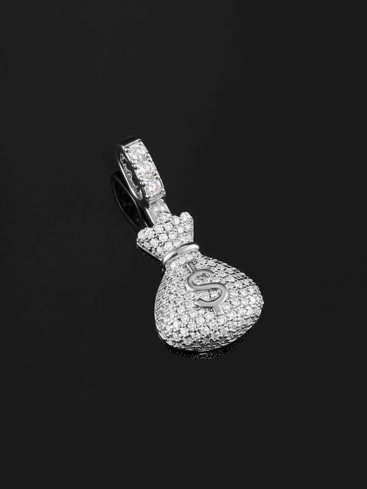 Solid Gold Diamond Money Bag Pendant - deposit